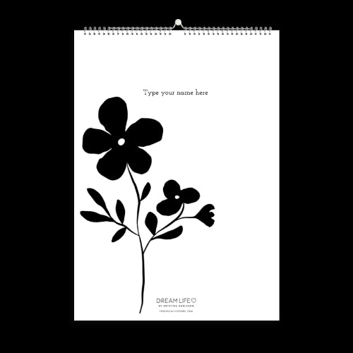A3 Family Calendar - Flower - Black