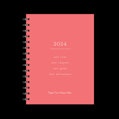 A5 2024 Spiral Goals Diary - Watermelon