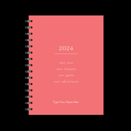 A5 2024 Spiral Goals Diary - Watermelon