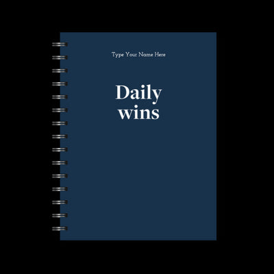 A5 Spiral Journal - Daily Wins - Blue