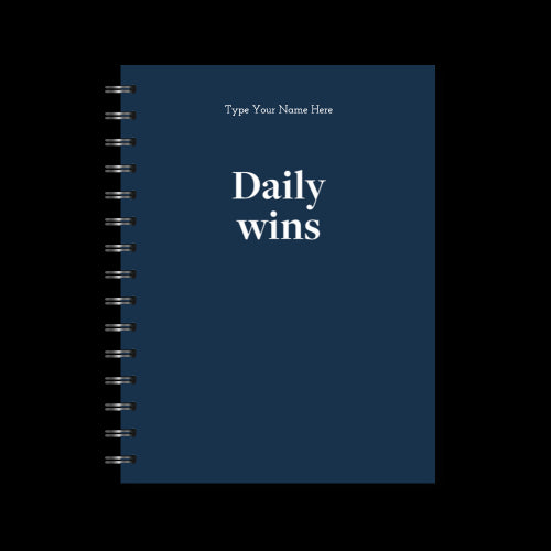 A5 Spiral Journal - Daily Wins - Blue