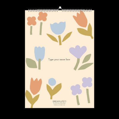A3 Family Calendar -  Bloom - Peach