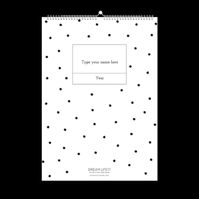 A3 Family Calendar - Dots - White