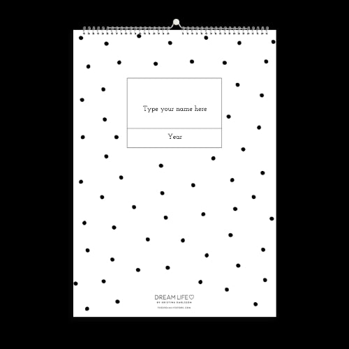 A3 Family Calendar - Dots - White