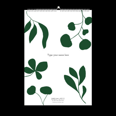 A3 Family Calendar - Leaves - Green