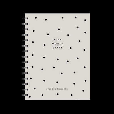 A5 2024 Spiral Goals Diary - Dots - Grey