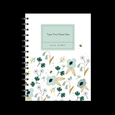 A5 2023 Spiral Weekly Spread Diary - Spring - Green
