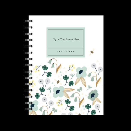 A5 2023 Spiral Weekly Spread Diary - Spring - Green