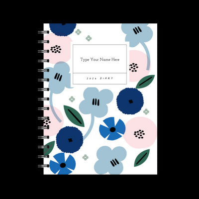 A5 2024 Spiral Family Diary - Summer - Blue