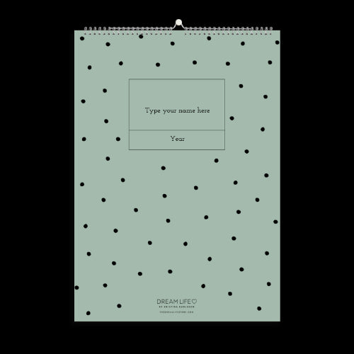 A3 Family Calendar - Dots - Sage