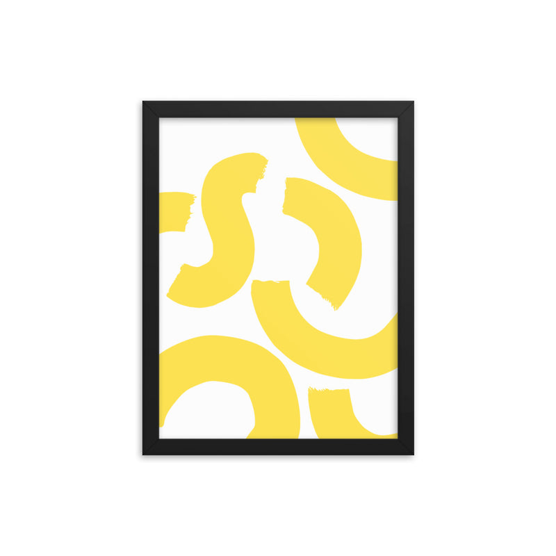 YELLOW SQUIGGLE Framed