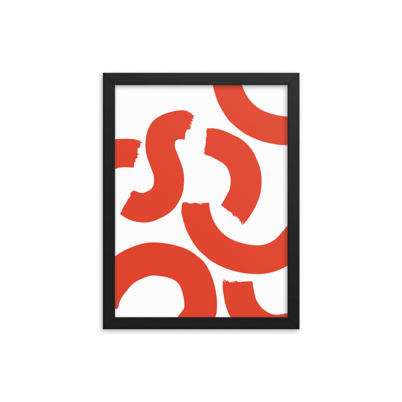 RED SQUIGGLE Framed