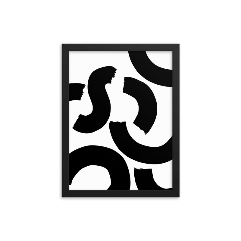 BLACK SQUIGGLE Framed
