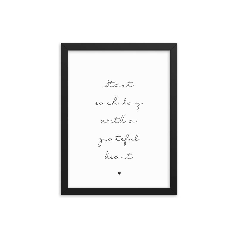 START EACH DAY Framed