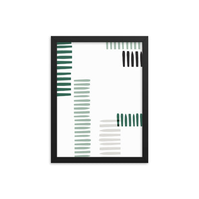 GREEN STRIPES Framed