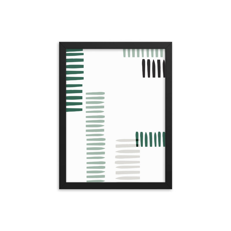 GREEN STRIPES Framed