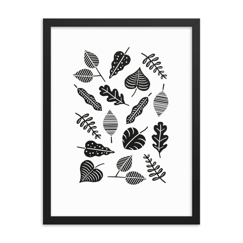 BLACK LEAVES Framed