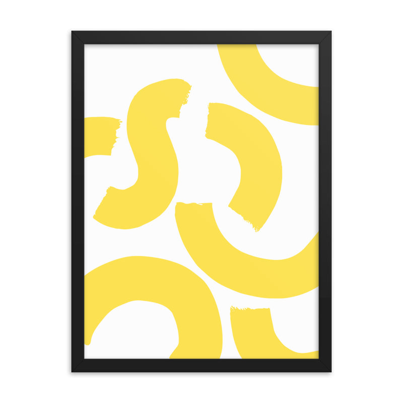 YELLOW SQUIGGLE Framed