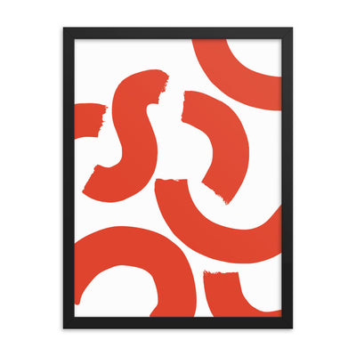 RED SQUIGGLE Framed