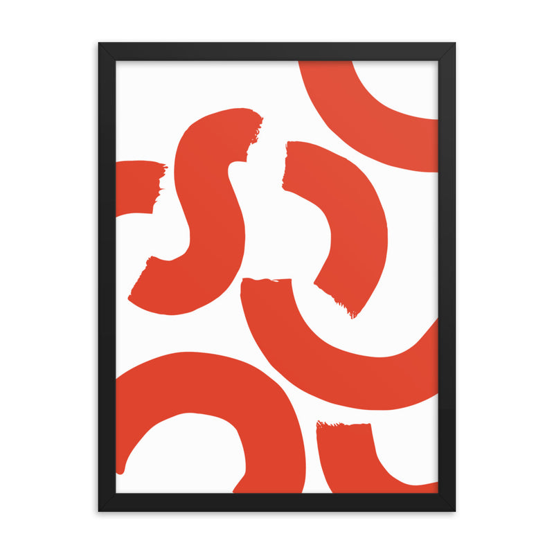 RED SQUIGGLE Framed