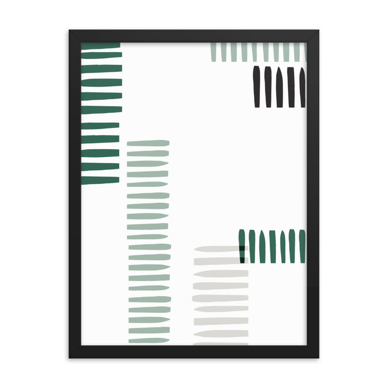 GREEN STRIPES Framed