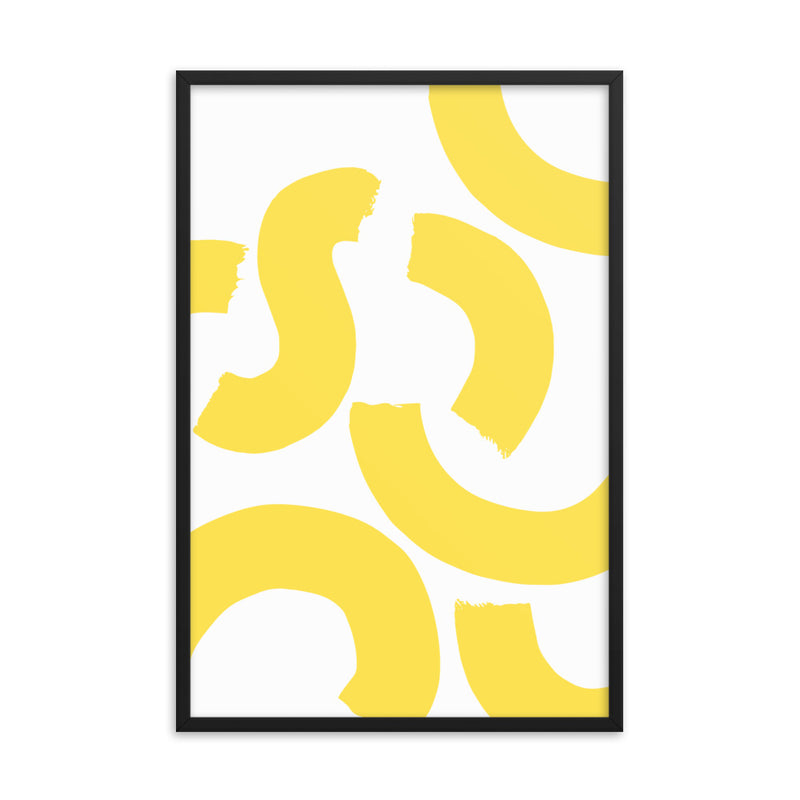 YELLOW SQUIGGLE Framed