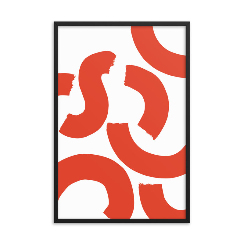 RED SQUIGGLE Framed