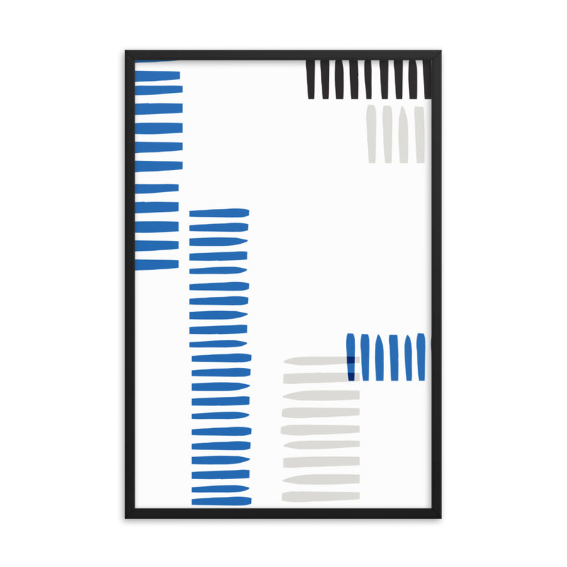BLUE STRIPES Framed