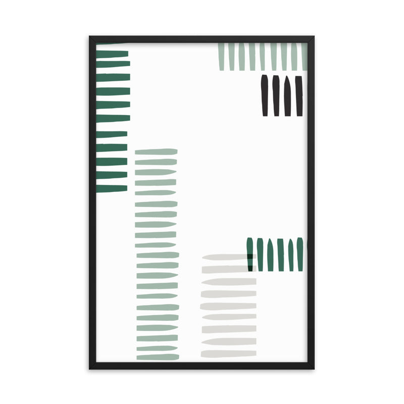 GREEN STRIPES Framed
