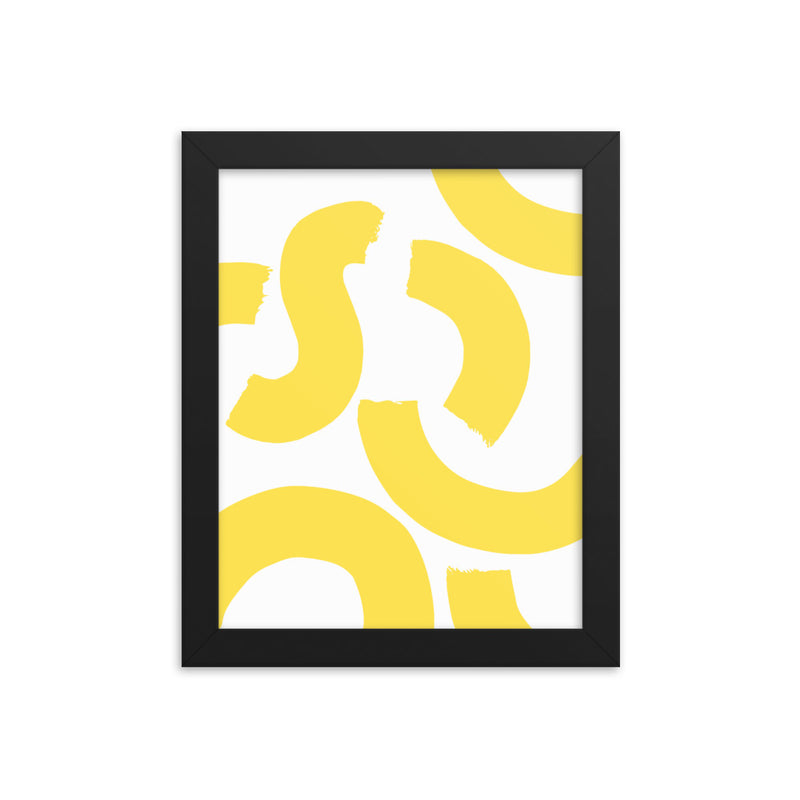 YELLOW SQUIGGLE Framed
