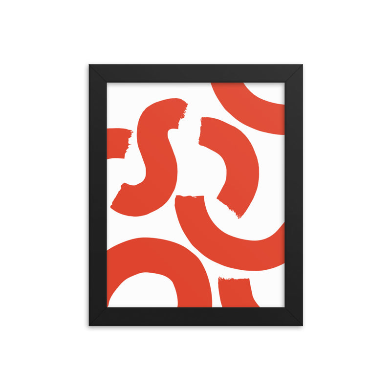 RED SQUIGGLE Framed