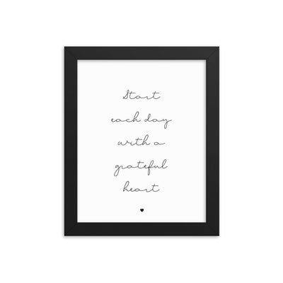 START EACH DAY Framed