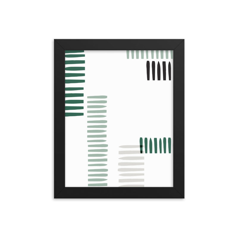 GREEN STRIPES Framed