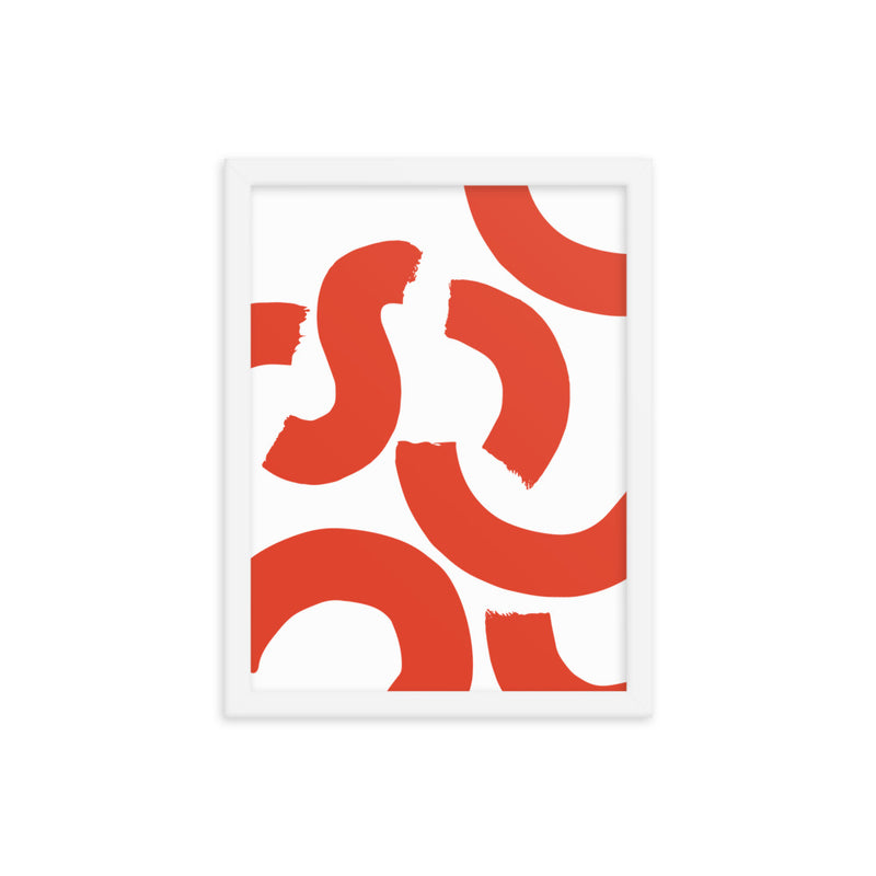 RED SQUIGGLE Framed
