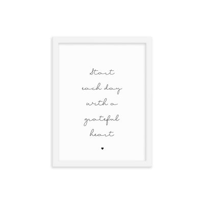 START EACH DAY Framed