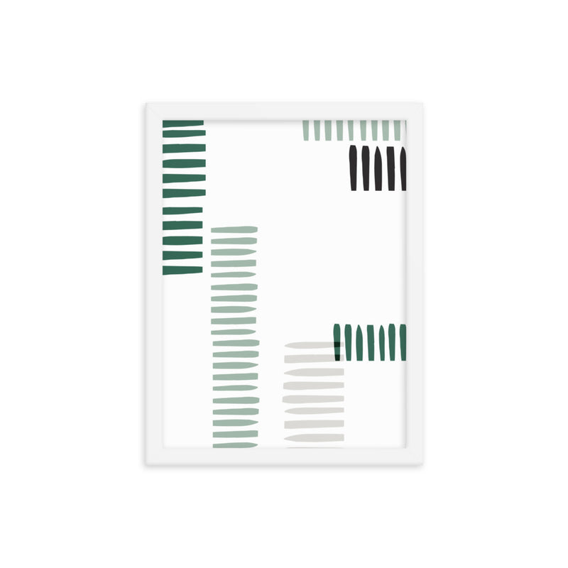 GREEN STRIPES Framed