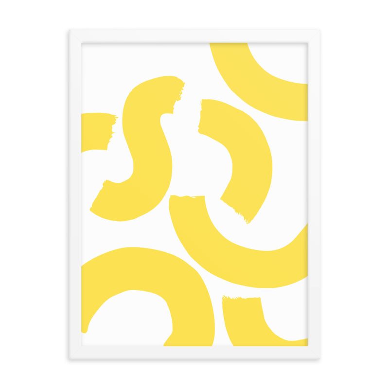 YELLOW SQUIGGLE Framed