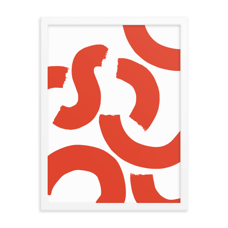 RED SQUIGGLE Framed