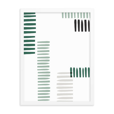 GREEN STRIPES Framed