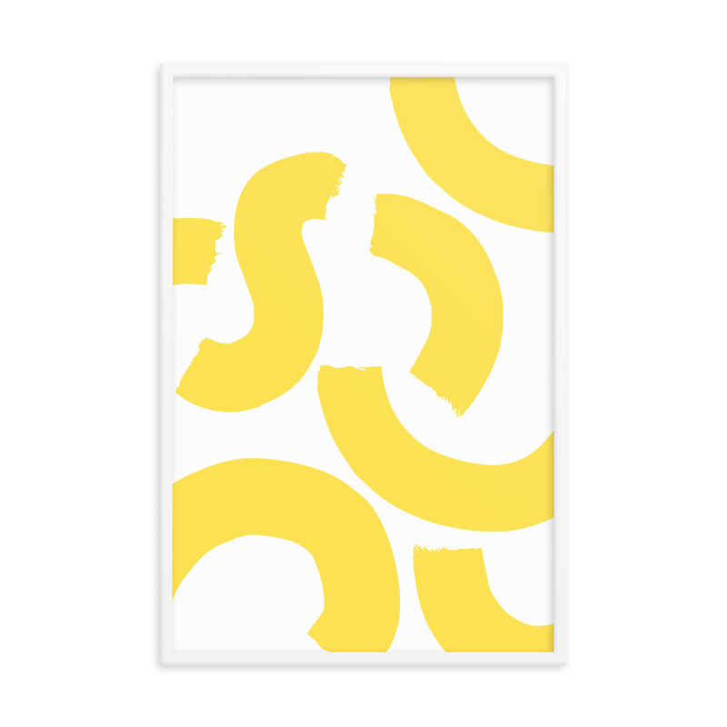 YELLOW SQUIGGLE Framed