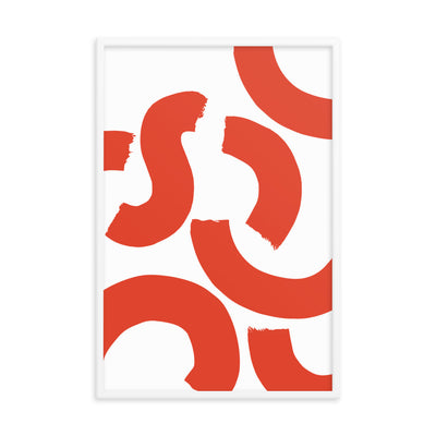 RED SQUIGGLE Framed