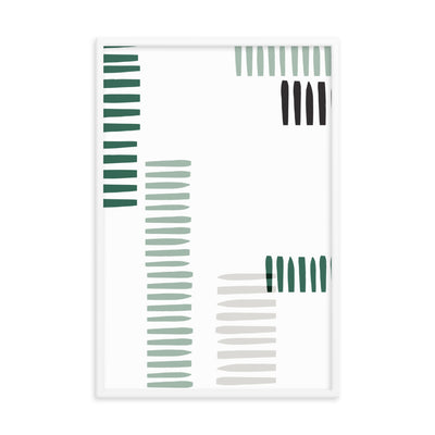 GREEN STRIPES Framed