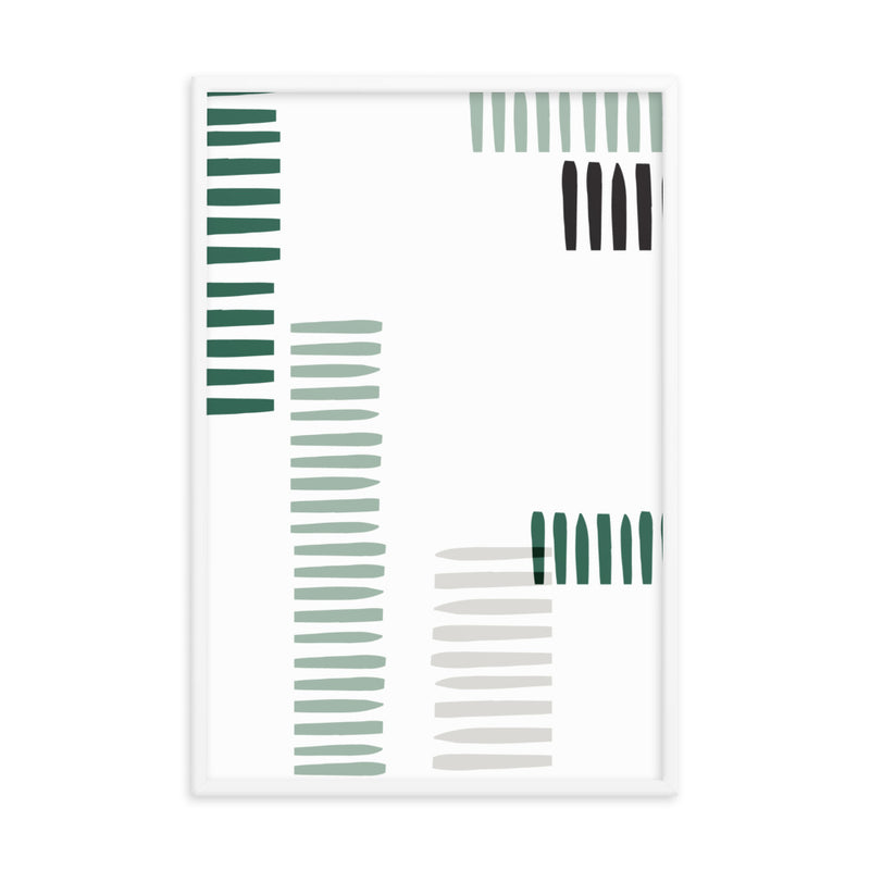 GREEN STRIPES Framed