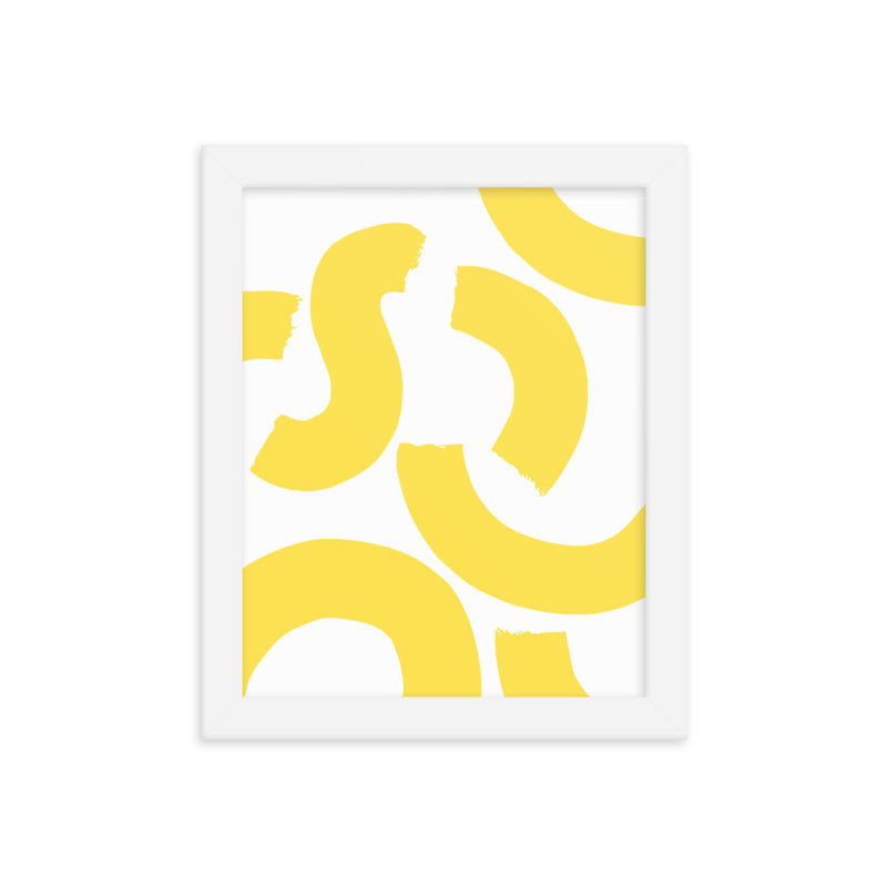 YELLOW SQUIGGLE Framed