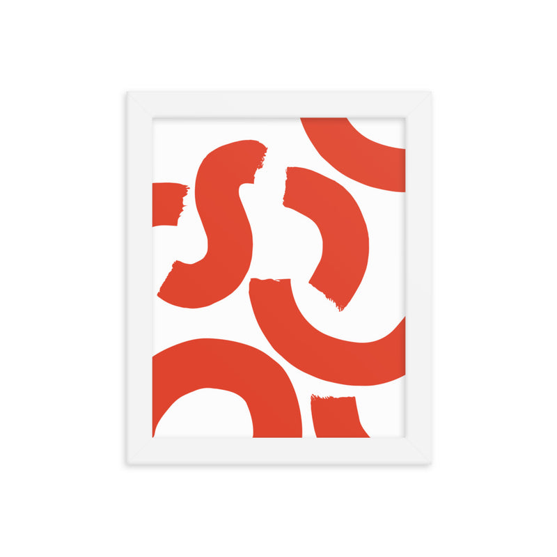 RED SQUIGGLE Framed