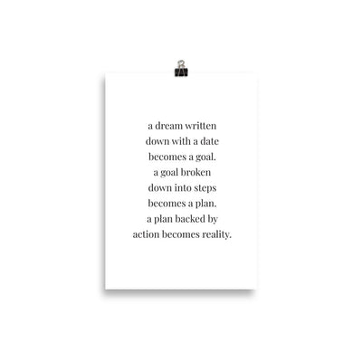 A DREAM WRITTEN DOWN Poster