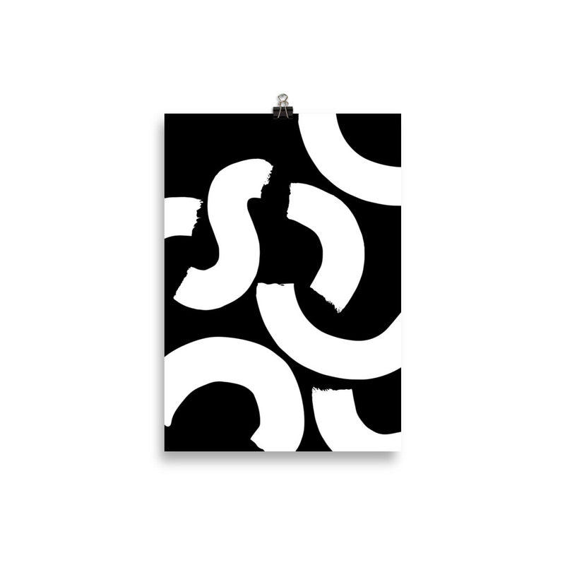 WHITE SQUIGGLE Poster