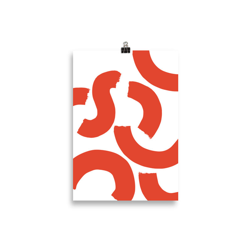 RED SQUIGGLES Poster