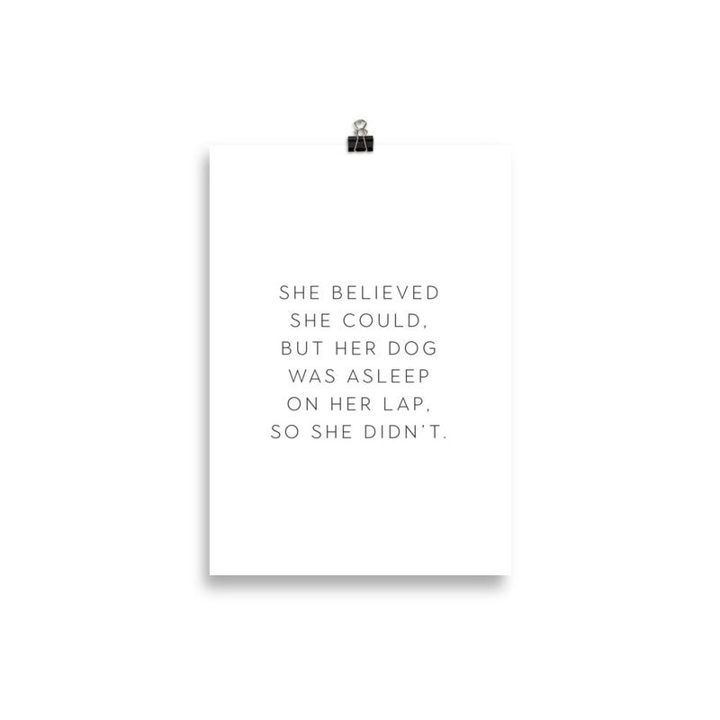 DOG ON LAP Poster