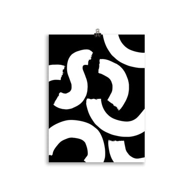 WHITE SQUIGGLE Poster